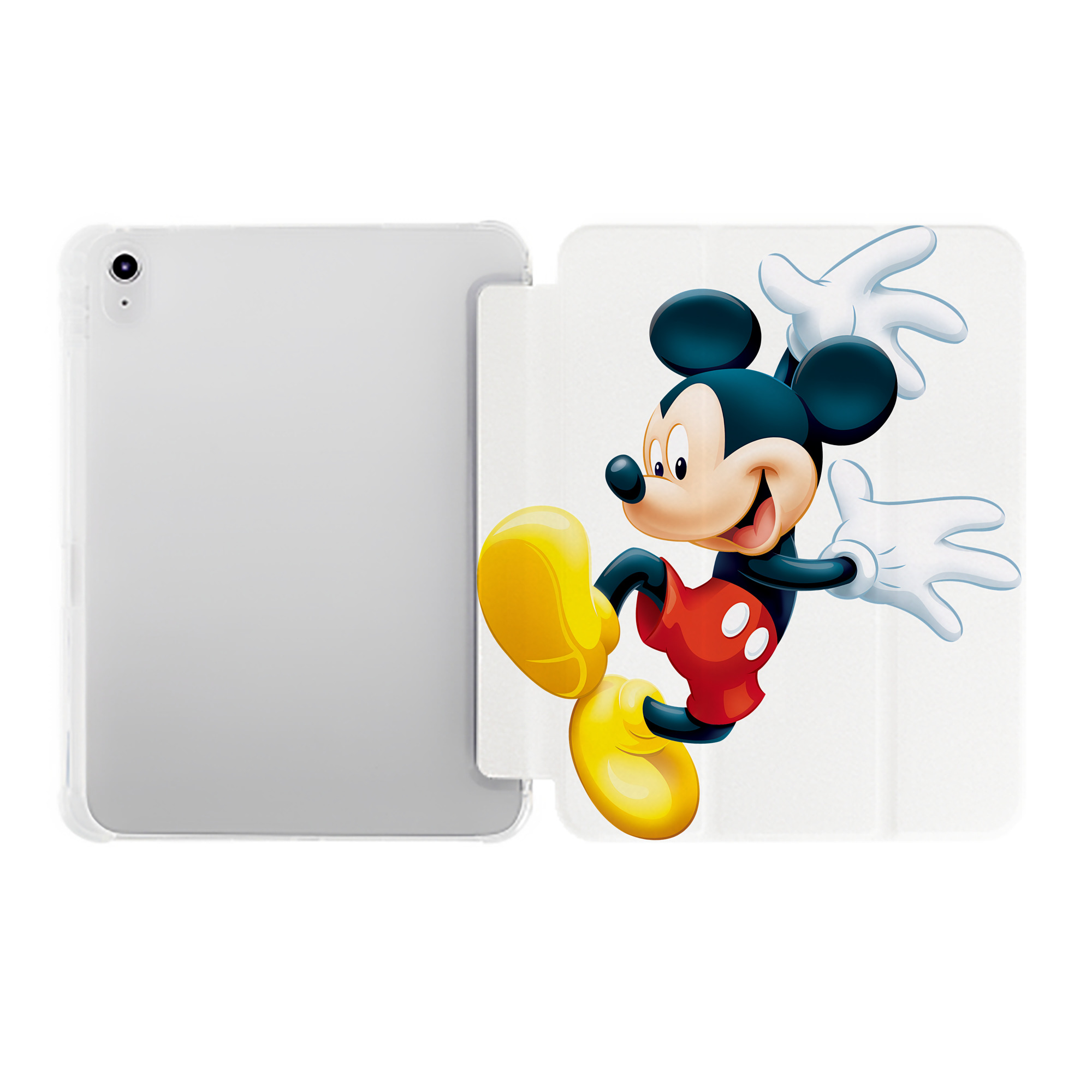 （画像用） ミッキーマウス Mickey Mouse IPad ケース ペン収納付き 三つ折りスタンド PUレザー×シリコン 対応機種9.5/10.5/10.9インチ